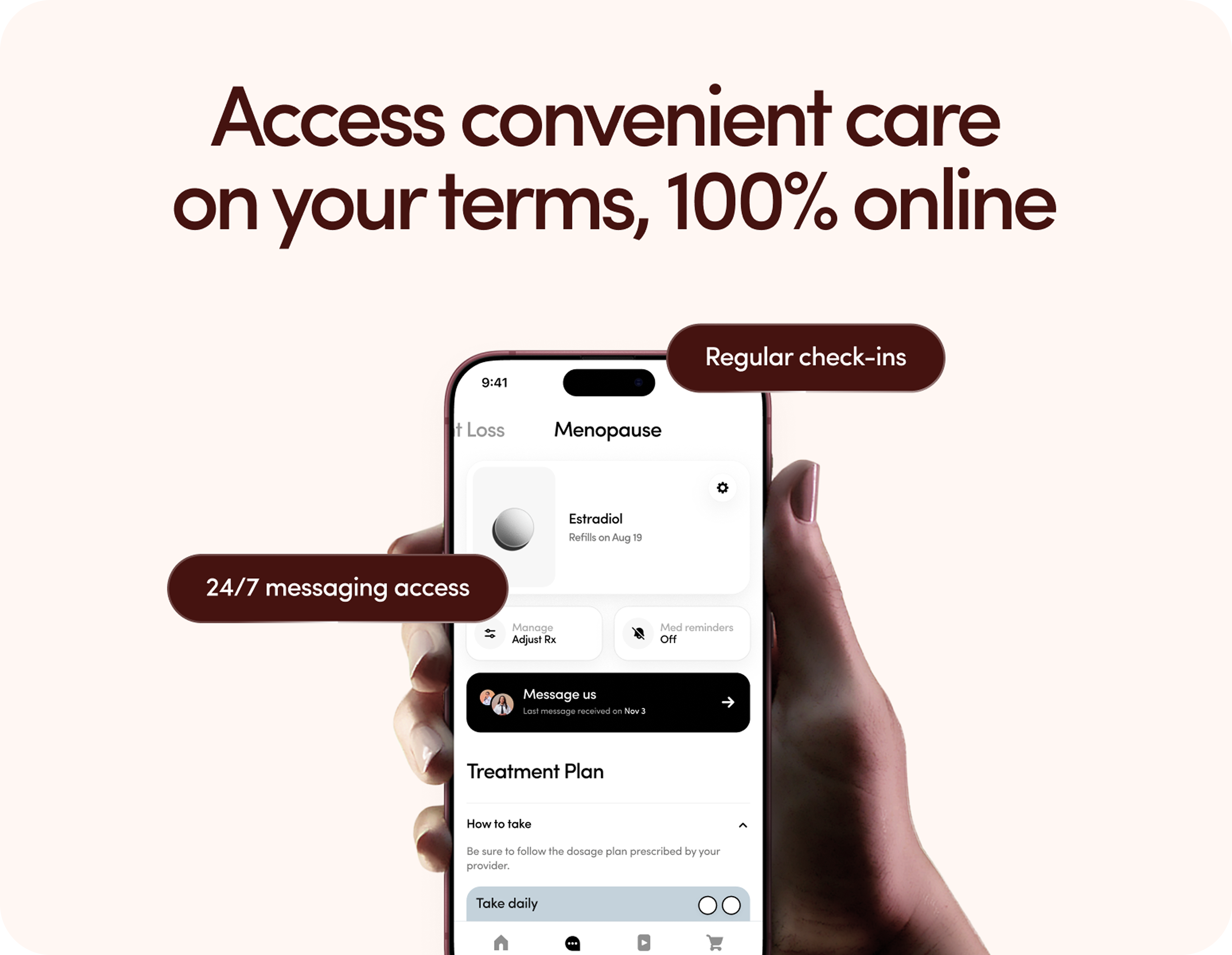 Access convenient care on your terms, 100% online